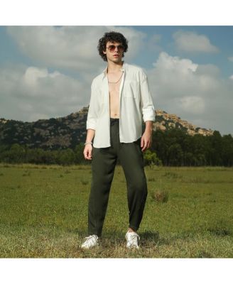 Men's Sacramento Green Tapered Tailored Trousers