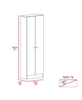 Dakari Multistorage Double Door Cabinet, Five Shelves
