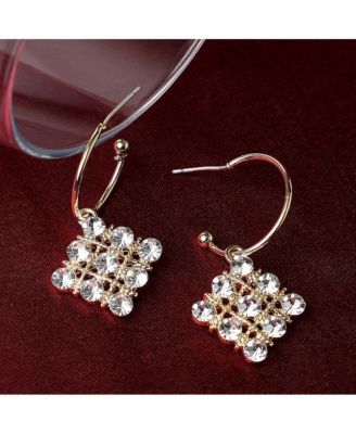 Women's Checkered Drop Earrings