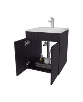 Shoshoni Bathroom Vanity with two Doors, Wengue