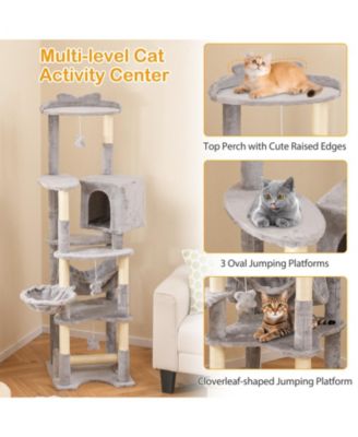 69 Inch Multi-level Cat Tree with Top Perch and Cozy Condo