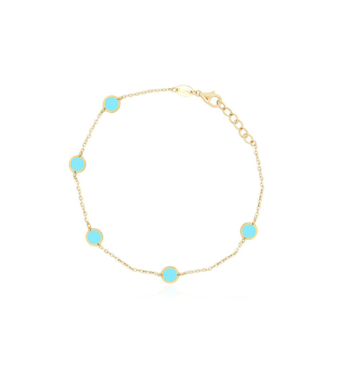 The Lovery Turquoise Bubble Chain Bracelet 14K Gold