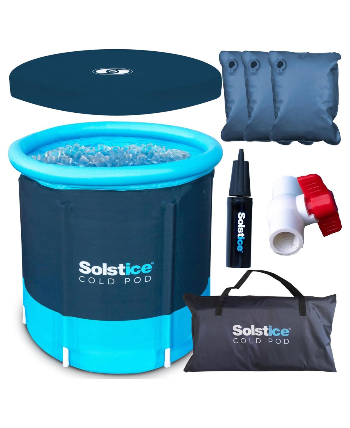 Cold Pod Plunge 84.5 Gallon Ice Bath Tub with Large Lid and Carry Bag