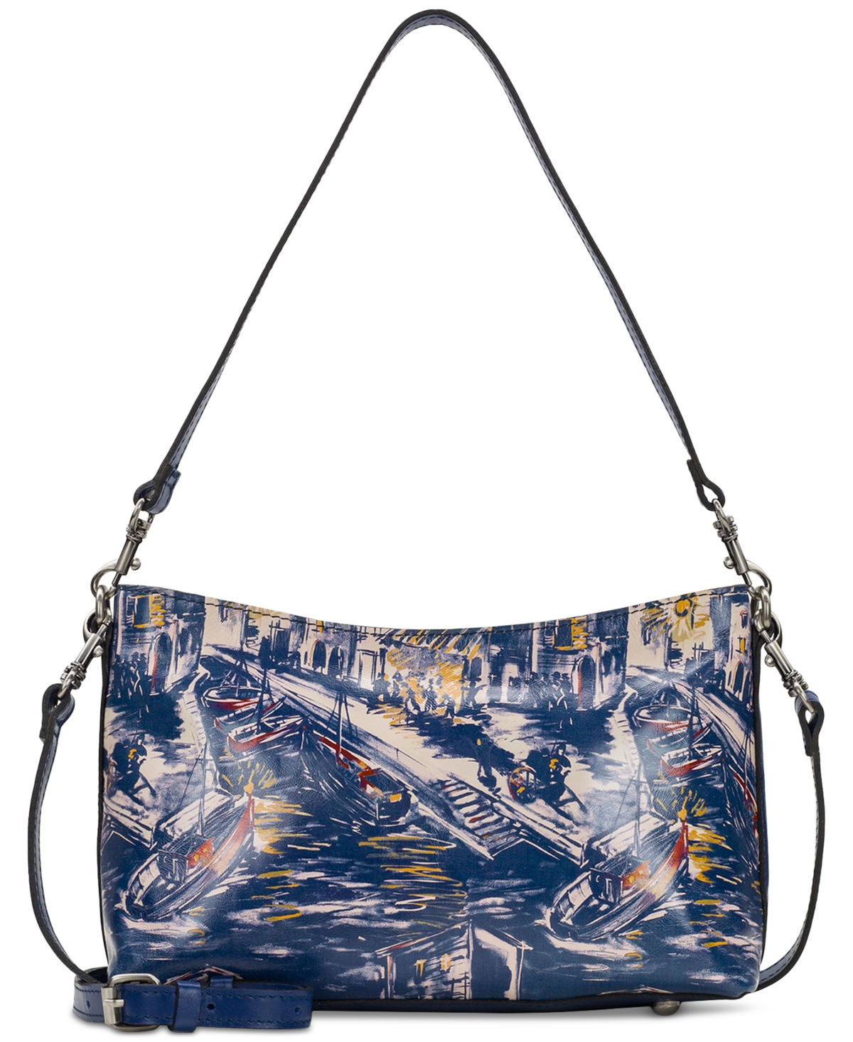 Patricia Nash Betta Medium Leather Crossbody, Created For Macy's In Blue