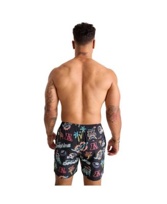 Men's 5.5" Black Miami Dolphins The Neon Lined Classic Swim Trunks