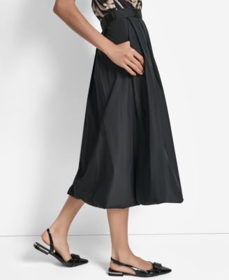 Women's Bubble-Hem A-Line Midi Skirt