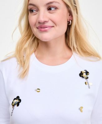Trendy Plus Cotton Embellished Crewneck Tee, Macy's Exclusive