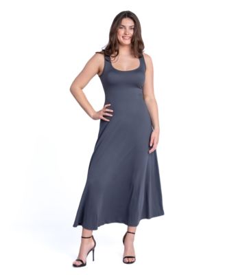 Petite Slim Fit A-Line Sleeveless Maxi Dress