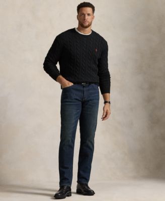 Men's Big & Tall Cable-Knit Cotton Sweater