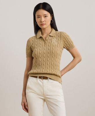 Lauren Ralph Lauren - Petite Cable-Knit Polo Shirt