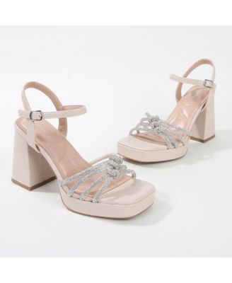 Amar Knotted Rhinestone Platform Heels