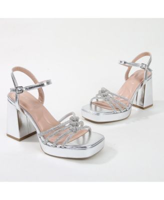 Amar Knotted Rhinestone Platform Heels