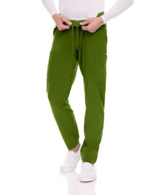 Men's Men Scrubs Set - Stretch V-Neck Scrub Top with 7-Pocket Pants Workwear Wine Large