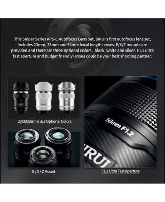 Sirui Sniper Series f/1.2 AF 3-Lens Kit for Sony E, Silver