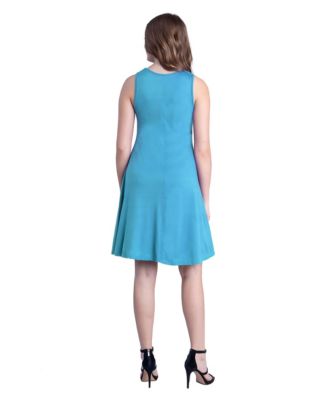 Petite Sleeveless A-Line Fit and Flare Skater Dress