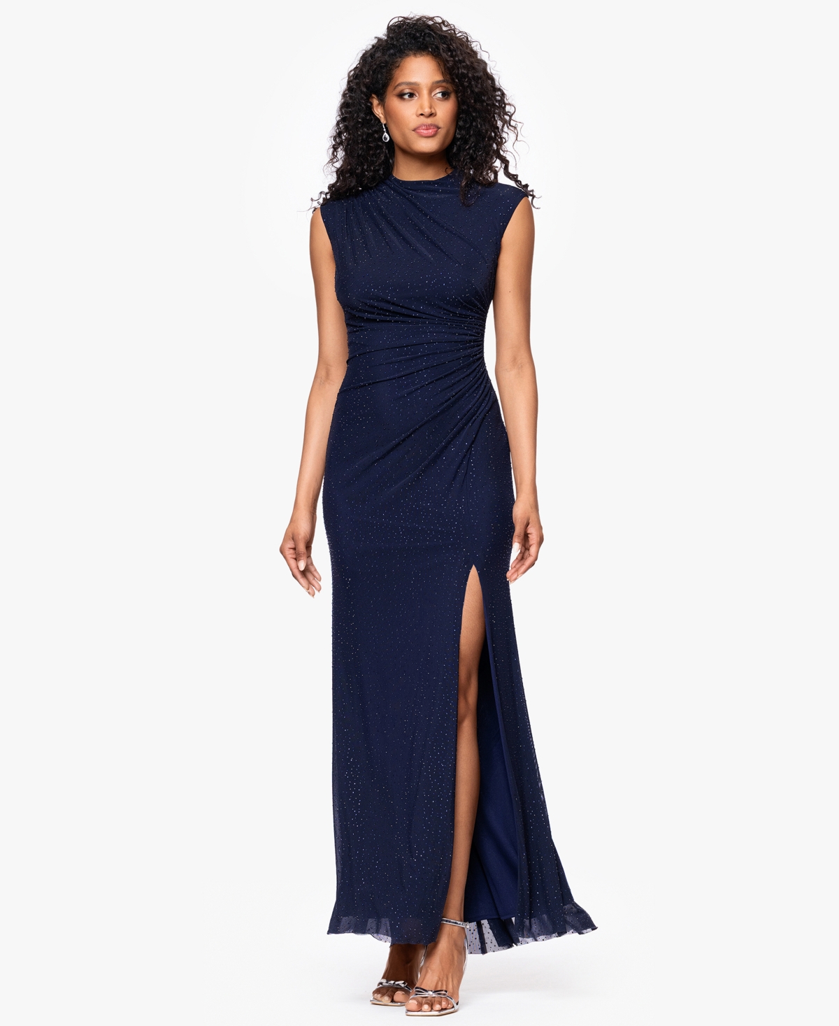 Betsy & Adam Women's Studded Sleeveless Sheath Dress
