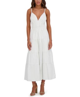 Siena - Women's Cotton-Blend Spaghetti-Strap Tiered Maxi Dress