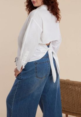 Women's Tie Back Button Up Top