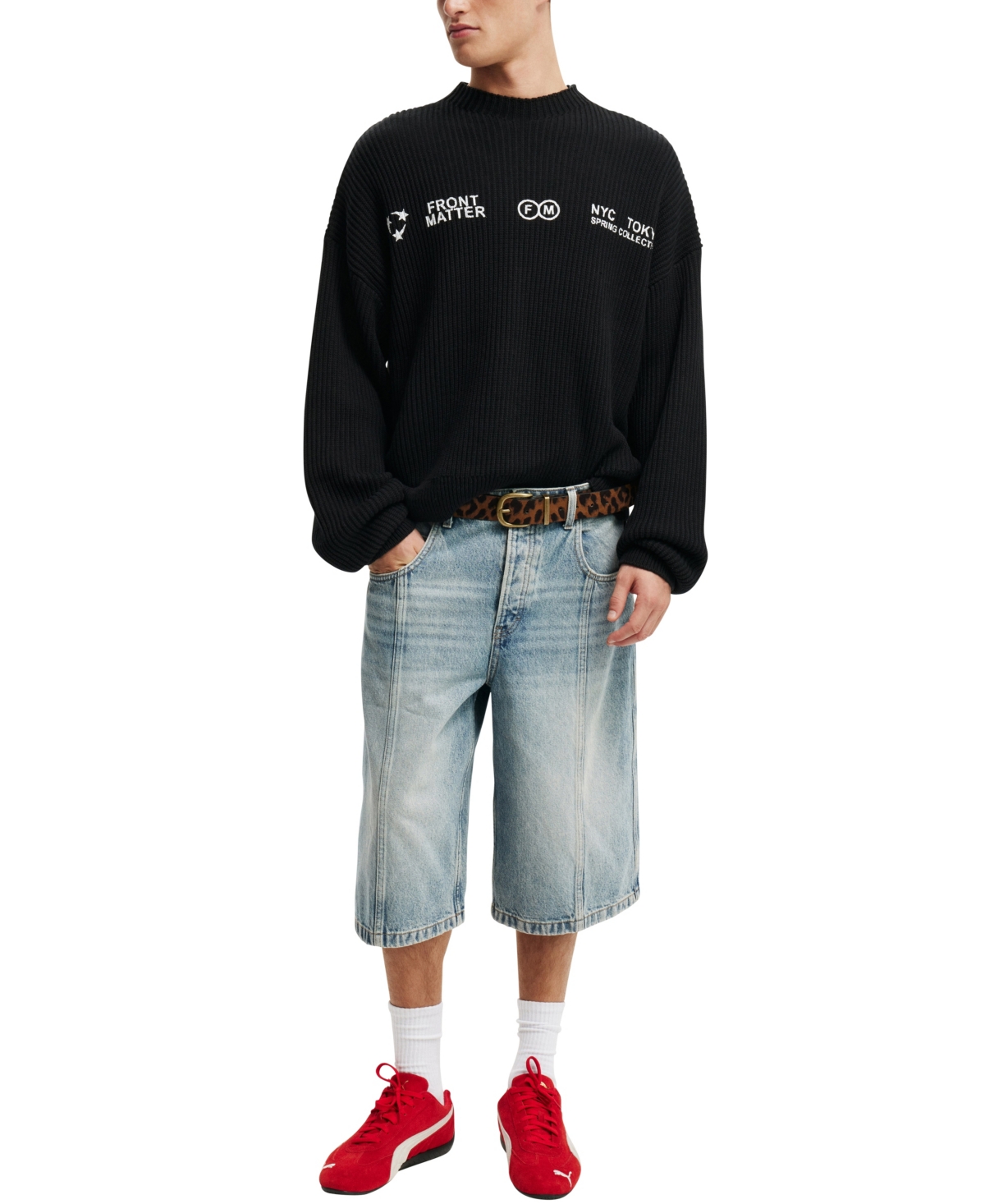 COTTON ON MEN'S RELAXED CREW KNIT SWEATER 