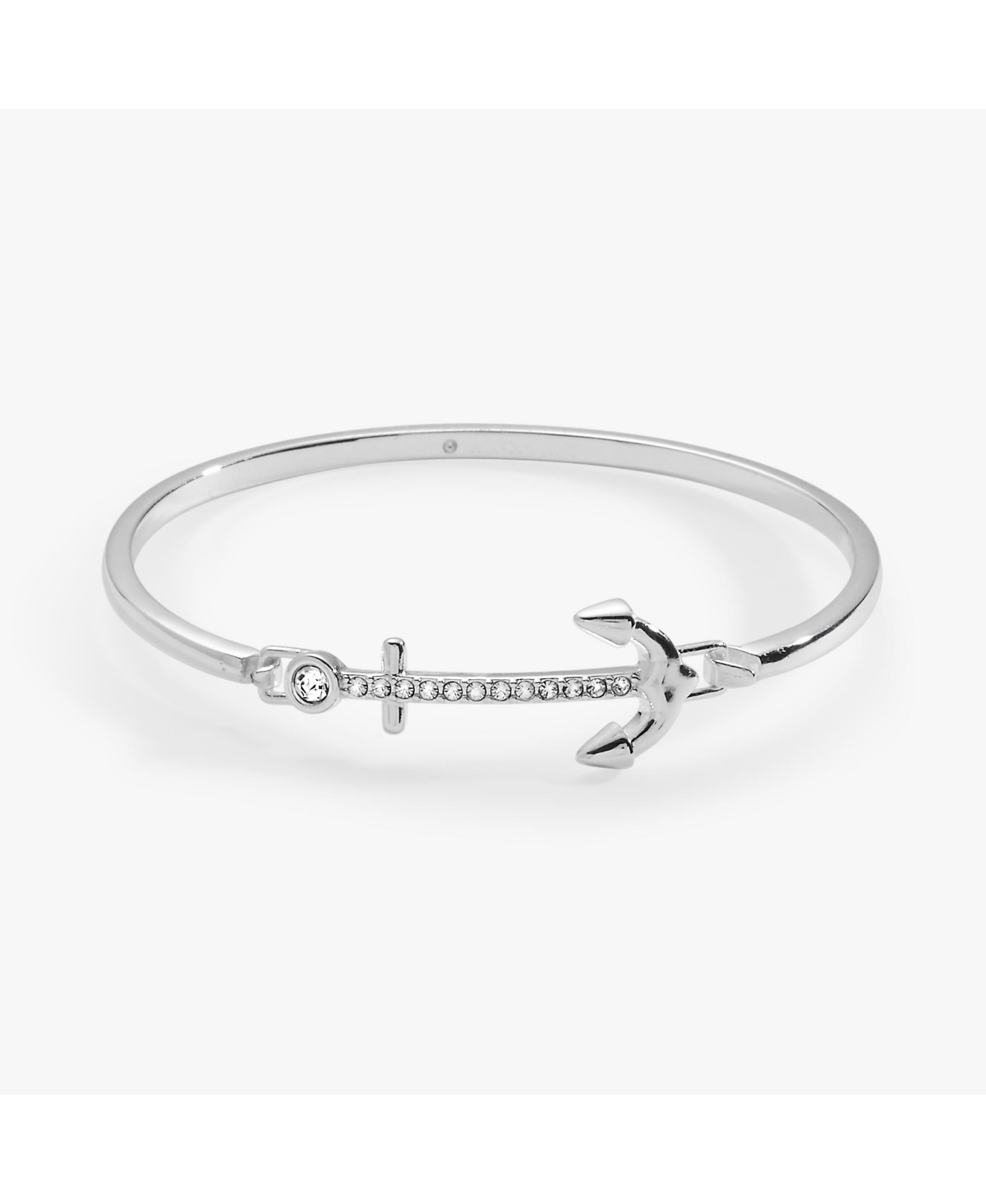 Pave Anchor Tension Bangle - Silver