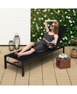 Patio Chaise Lounge Adjustable Lounge Chair W/ 6-Position Backrest