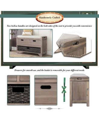 Streamdale Fully Assembled Shoe Bench with Storage and Basket