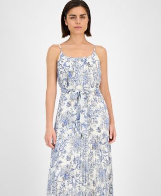 Women's Printed Scoop-Neck Chiffon Dress