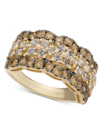 Le Vian Nude Diamond & Chocolate Diamond Scalloped Multirow Ring (2-1/4