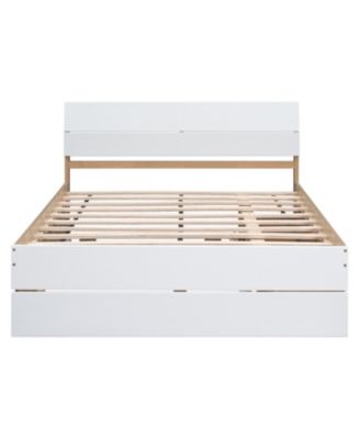 Streamdale Modern Full Bed Frame with Trundle and Drawers