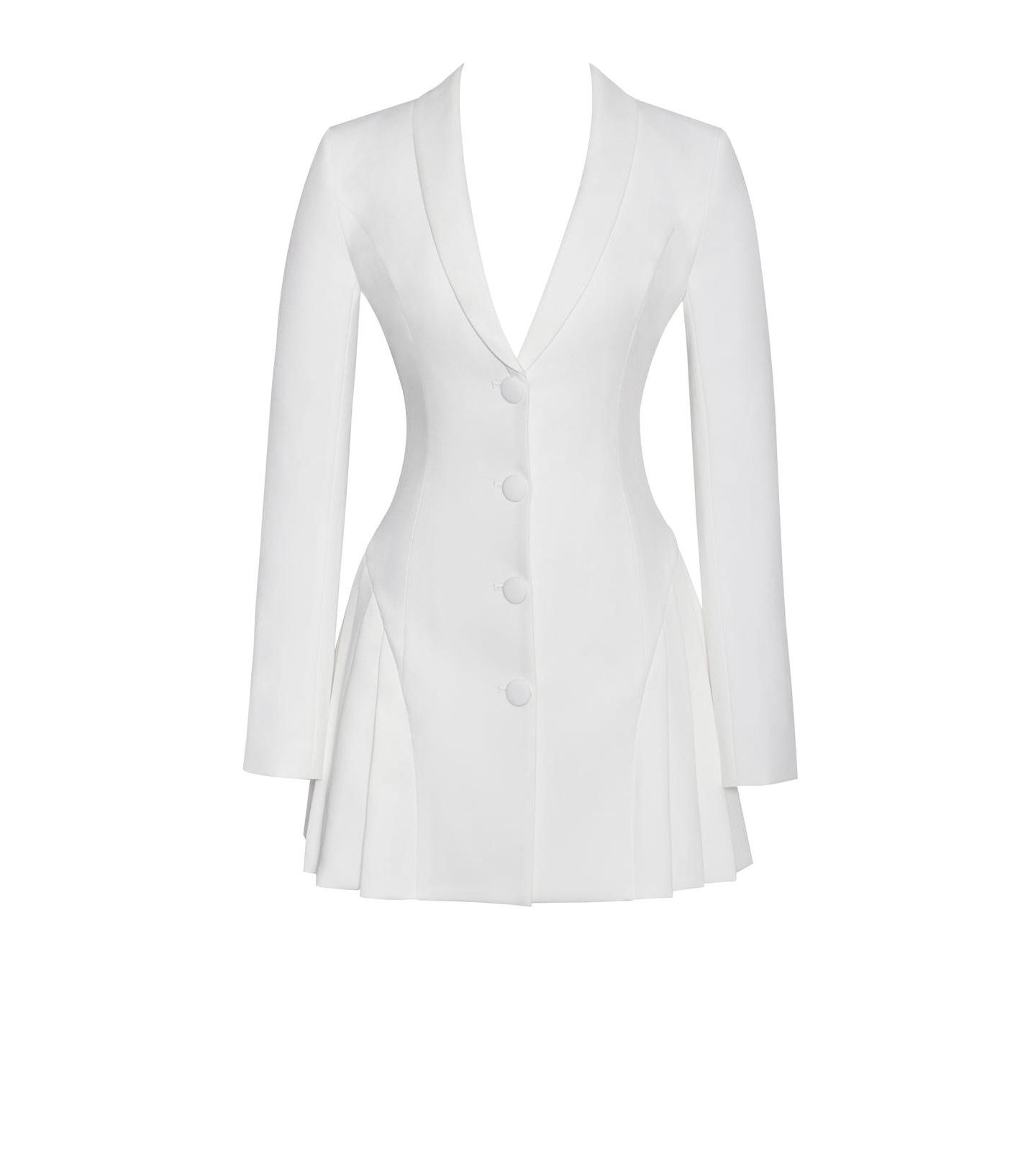 Женское платье Miss Circle Delia White Blazer Dress with Pleated Detail, цвет: Белый — фото 8