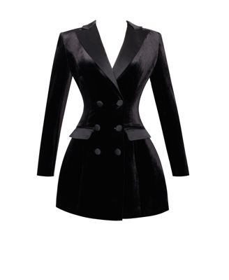 Women's Calista Black Velvet Blazer Mini Dress