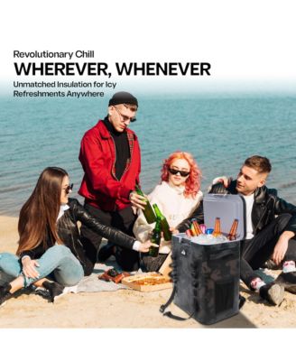 Quiksilver Coastal Collection Zipperless 48-72H 5 Layer Insulated Sweat Free Backpack Cooler with Air Sealed Lid