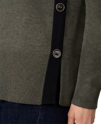 Petite Tipped Side-Button Tunic Sweater