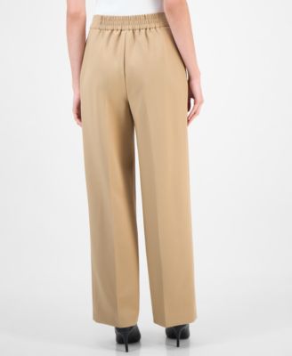 Women's High-Rise Pleated Wide-Leg Ultra-Fine-Twill Pants