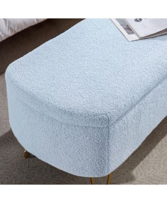 Faux Fur Storage Ottoman Bench