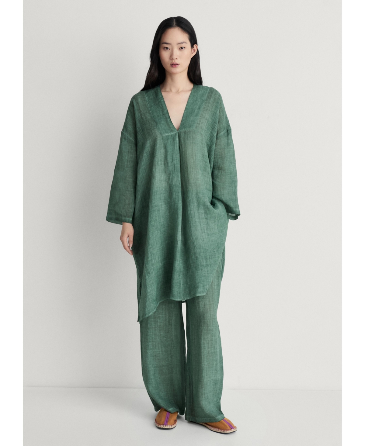 Mango Women's Overdyed Ramie Kaftan