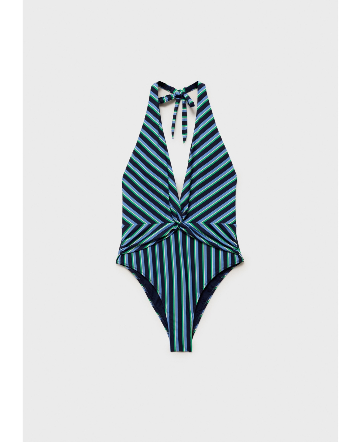 Mango Women's Striped Halter Swimsuit