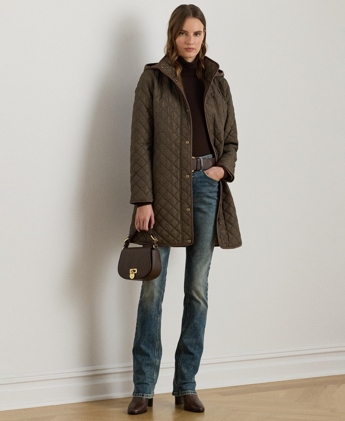Ralph Lauren Women's Hooded Quilted Coat In Multi