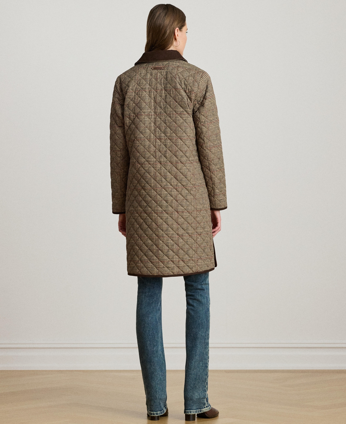 Ralph Lauren Petite Quilted Coat In Brown