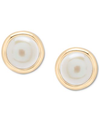 Cultured Freshwater Pearl (5mm) Stud Earrings in 10k Yellow Gold