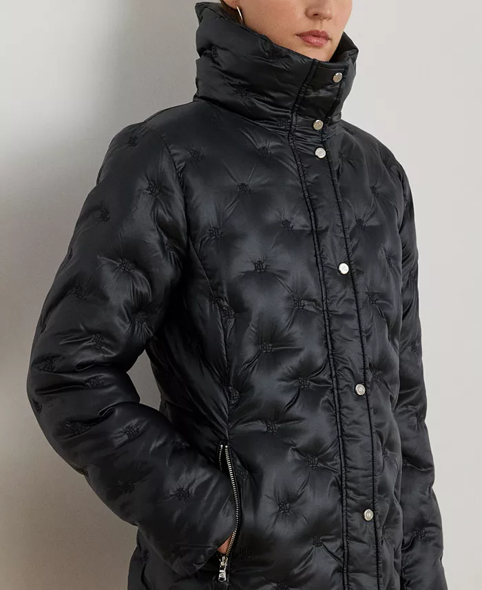 Women's Embroidered Puffer Coat - thumbnail 9