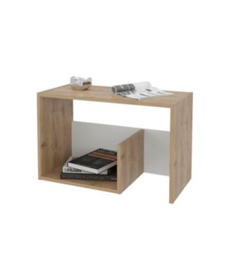 Vega Side Table in Melamine with Open Storage