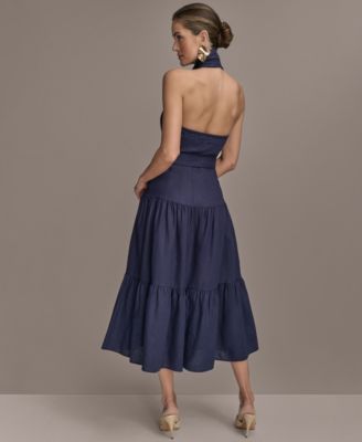 【Donna Karan New York】Hardware Halter Neck Sleeveless Gown Donna Karan New York Women's Hardware Halter Neck Sleeveless