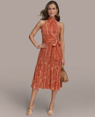 Donna Karan New York Women's Halter Chiffon A-Line Dress