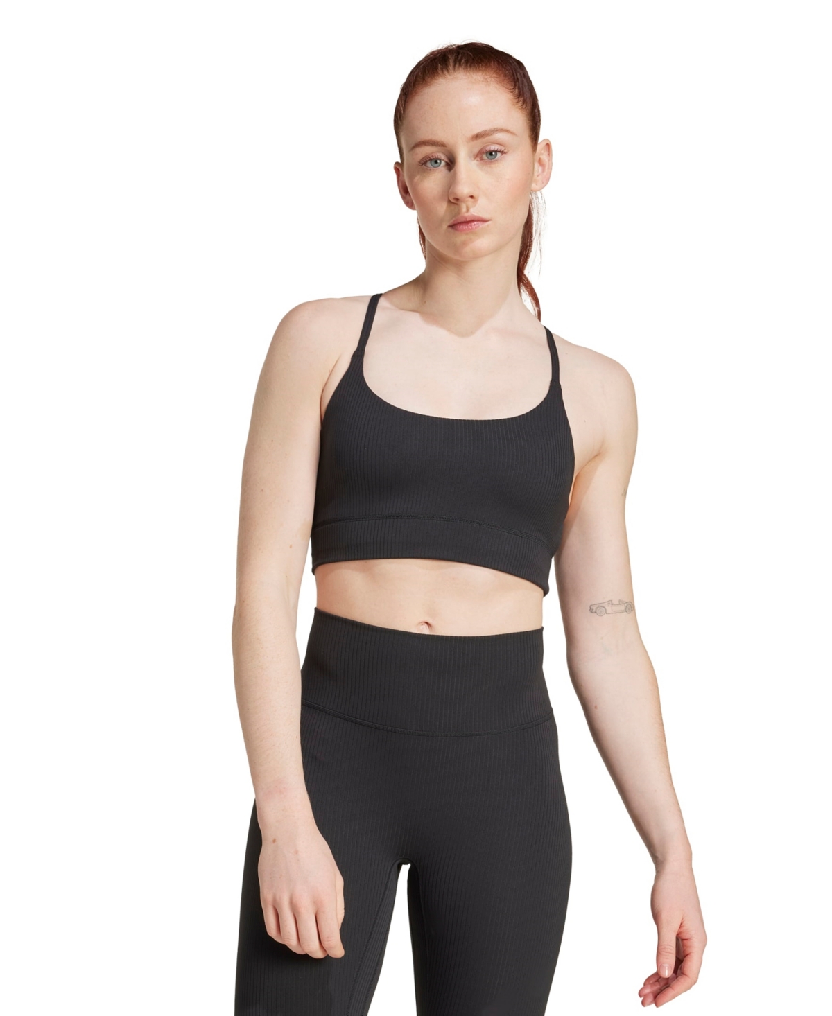 Adidas Originals Women's All Me Ribbed Training Bra In Black
