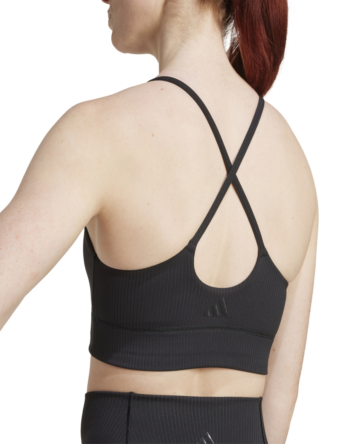 Adidas Originals Women's All Me Ribbed Training Bra In Black