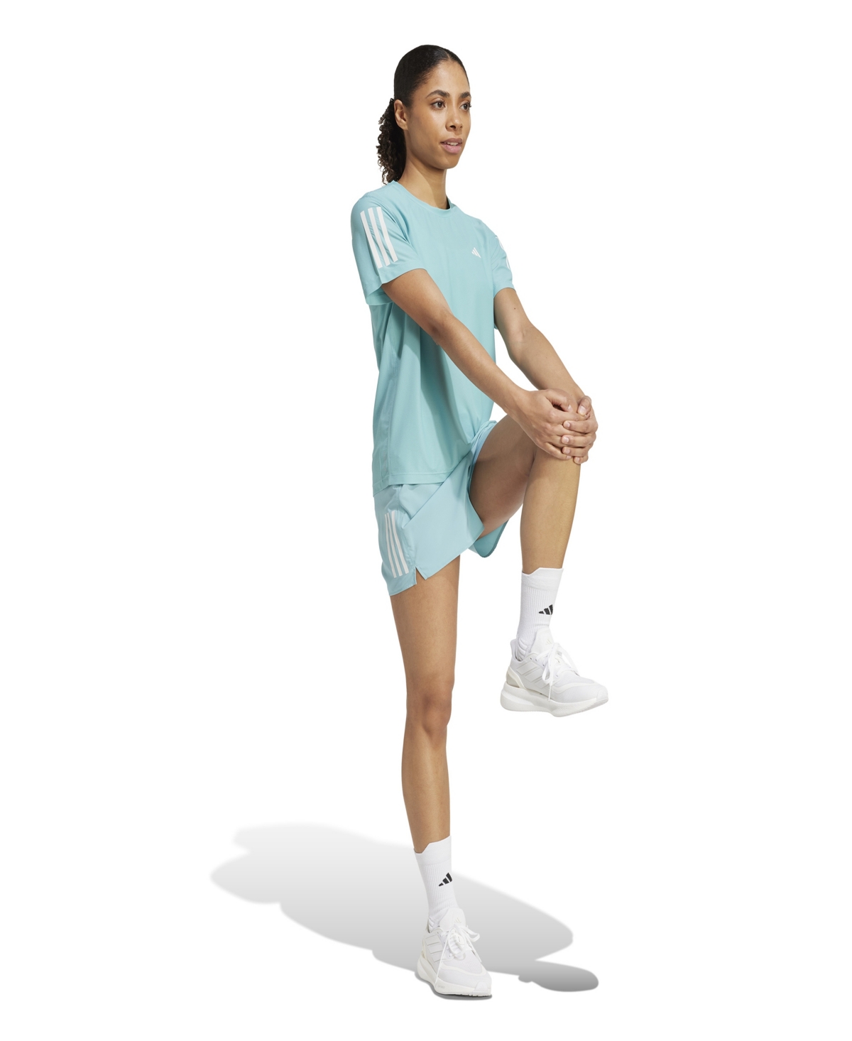 Adidas Originals Women's Own The Run Short-sleeve Running Tee In Green