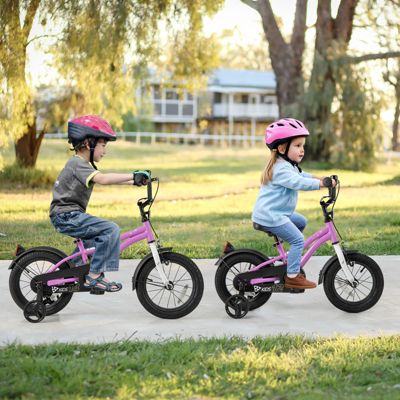 Slickblue Kids Bicycle with Dual Brakes and Training Wheels for Beginner Riders