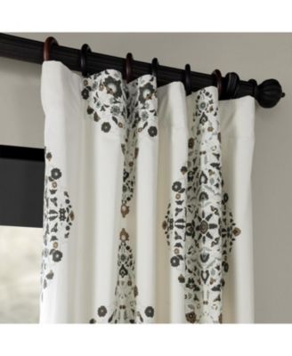 Emblem Printed Cotton Room Darkening Curtain