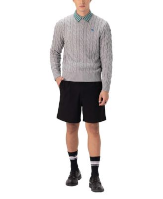 Men's Crew Neck Cable Knit Sweater